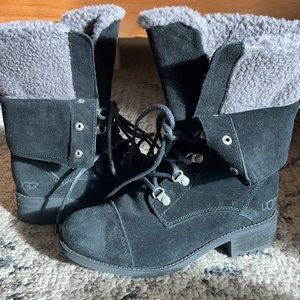 cozy ugg combat boots - size 6